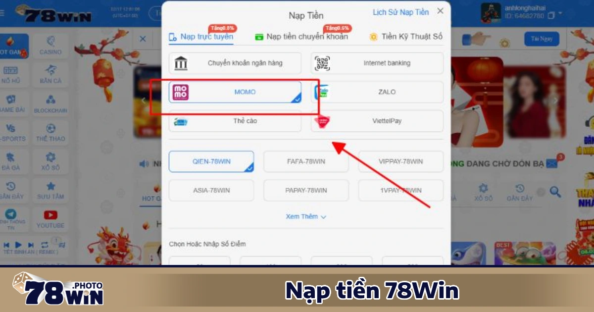 Nạp Rút Tiền Tại 78WIN – Siêu Tốc & An Toàn