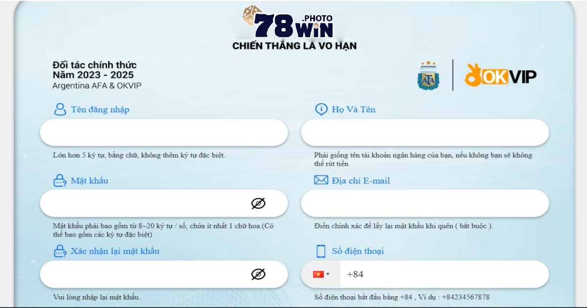 Hướng Dẫn Mở Tài Khoản 78WIN Chỉ Trong 1 Phút